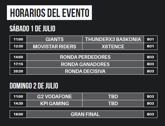 Horarios ESL Masters