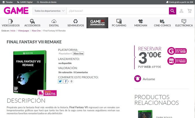 ¿Final Fantasy VII Remake para Xbox One?