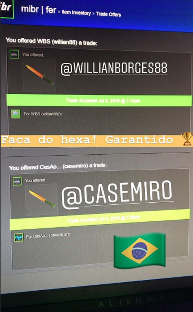 La selección brasileña y el equipo de MIRB juegan juntos a CS:GO