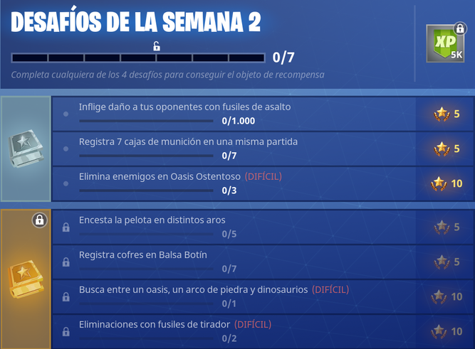 Todos los desafíos de la semana 2