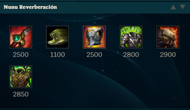 Esta sería la build estándar de Nunu con la runa de Reverberación