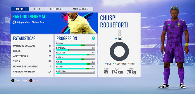El menú de Clubes Pro sigue igual.