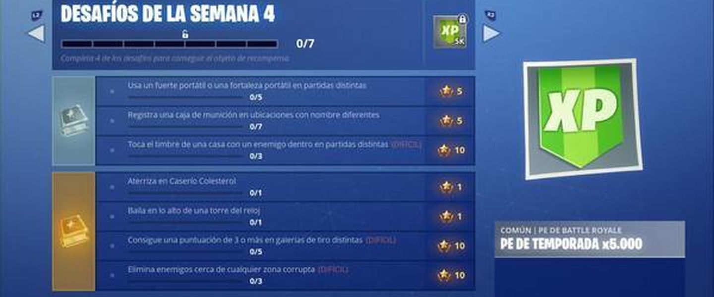 Todos los desafíos de la semana 4 de la temporada 6 de Fortnite