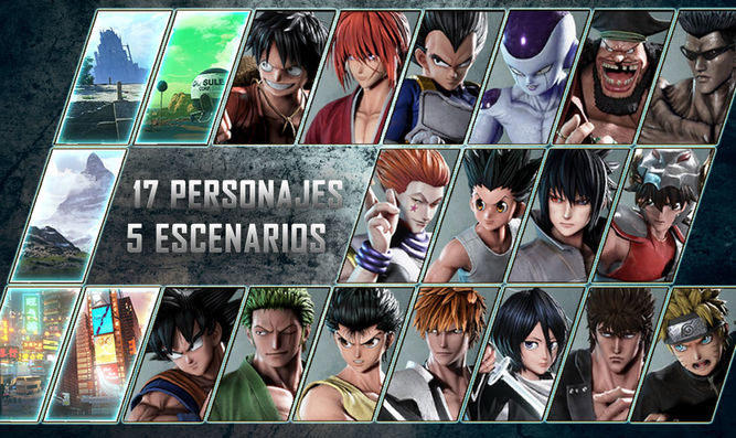 Personajes y escenarios de la beta de Jump Force