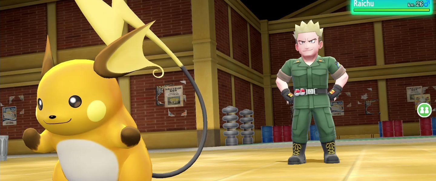 Combate de gimnasio en Pokémon Let's Go, Pikachu!