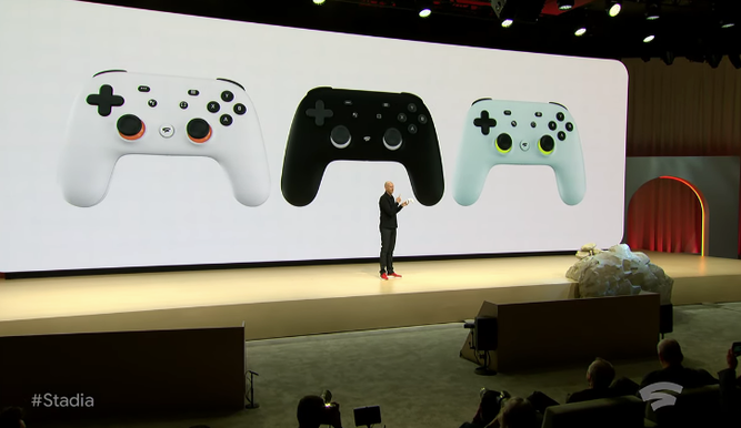 Phil Harrison presentando el Stadia Controller