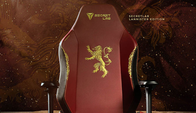 El león rampante de los Lannister dará el toque dorado a esta silla roja