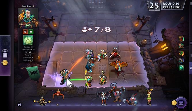 Una partida de Dota: Underlords