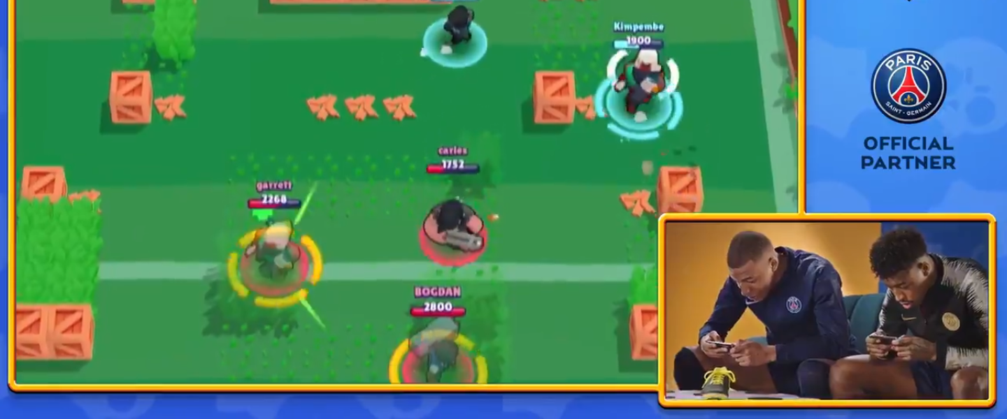 Mbappé y Kimpembe probando Brawl Stars