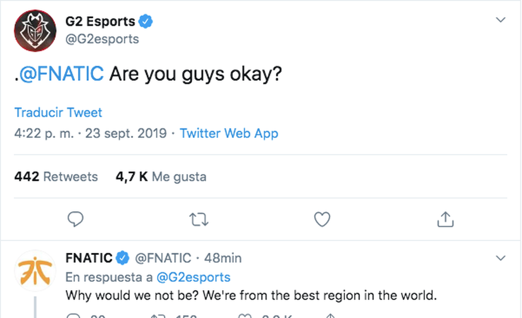 G2 Esports y Fnatic