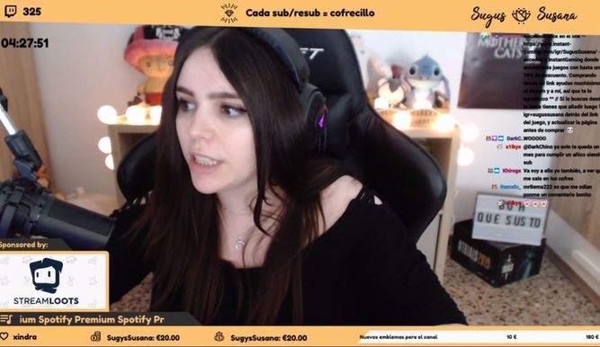 Captura de pantalla del stream de SugusSusana