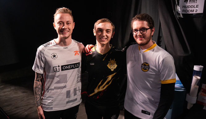 Rekkles, Caps y Xerxe, antes del sorteo