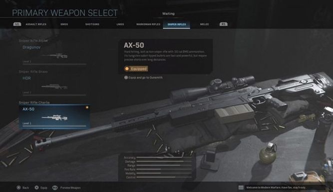 El AX-50 de Modern Warfare