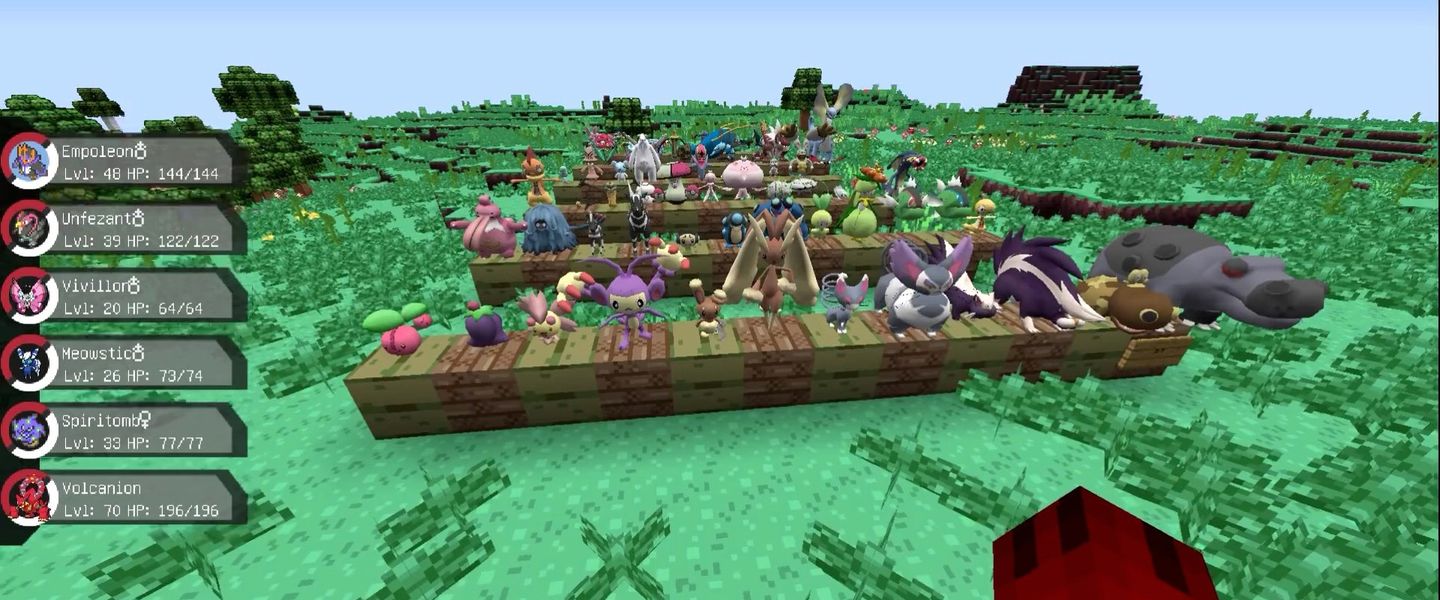 Así se ven los Pokémons en Minecraft