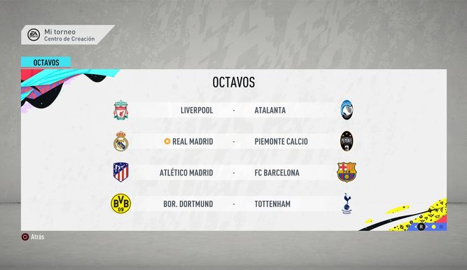 Más resultados del torneo según FIFA 20