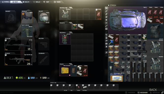 Inventario de Escape from Tarkov