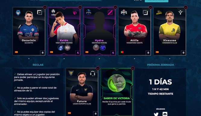 Interfaz general de SuperFantasy