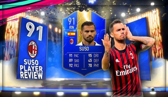 Suso y su carta TOTS de FIFA 19