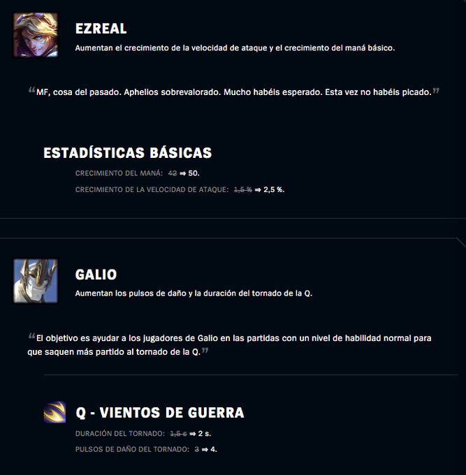 Cambios a Ezreal y Galio en el parche 10.3