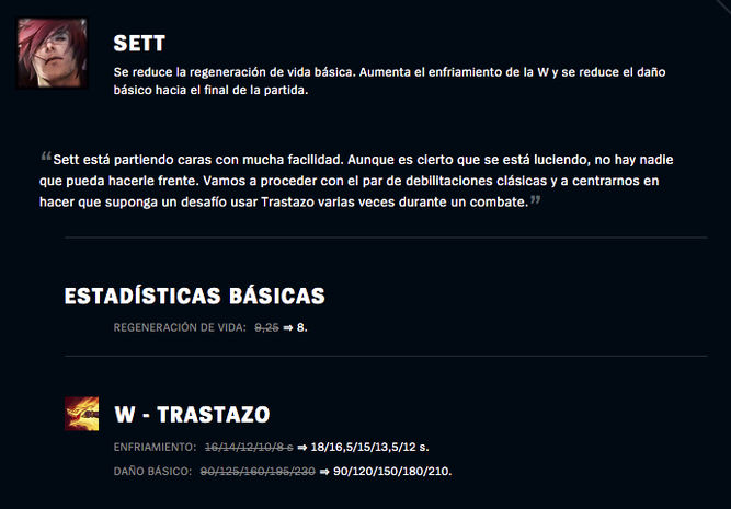 Cambios en Sett en el parche 10.3