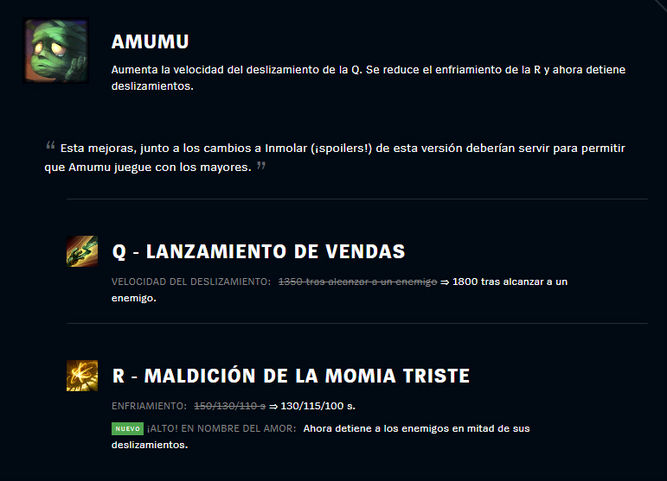 Cambios a Amumu en el parche 10.4