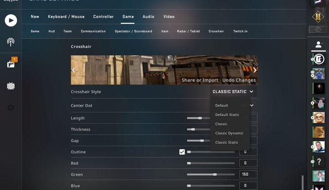 Nuevas opciones de punto de mira