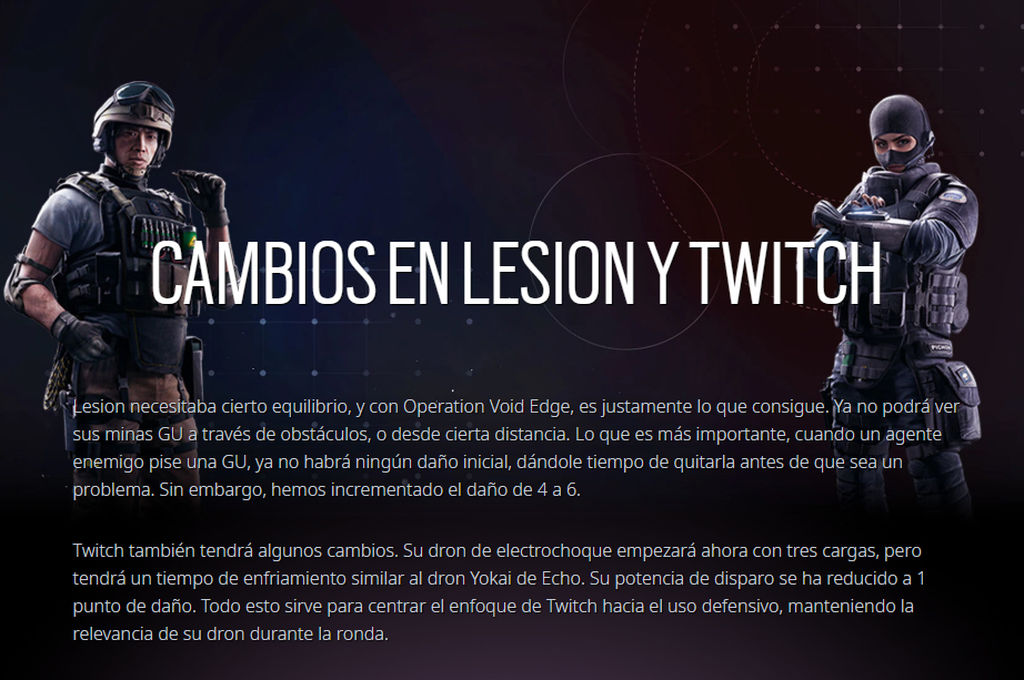 Cambios importantes en Lesion y Twitch (explicados en la imagen)