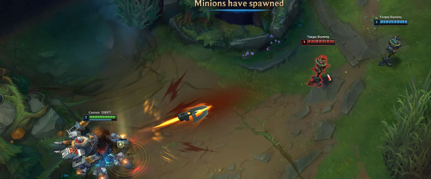 Urgot lanzando una habilidad tras usar TP