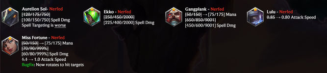 Nerfs a las legendarias