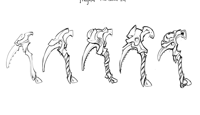 Bocetos del arma de 'The Guide'