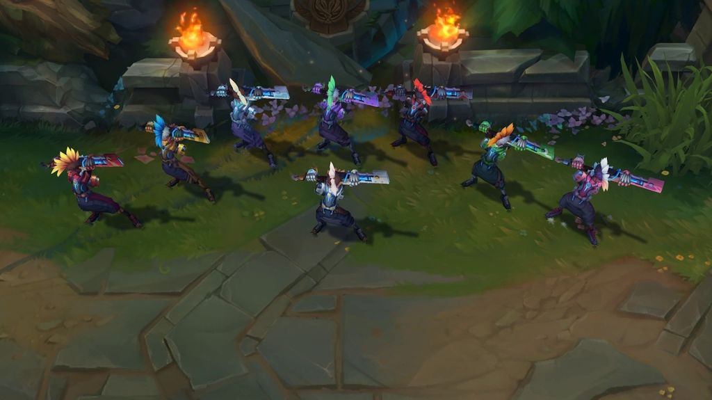 Ekko y sus cromas de Pulso de Fuego dentro del juego