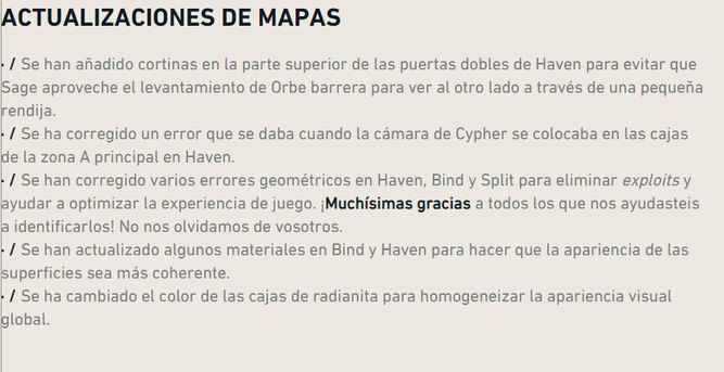 Cambios y actualización en mapas