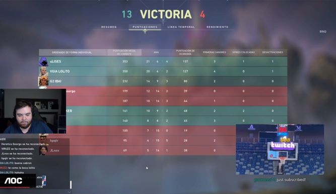 Victoria del equipo de Ibai en VALORANT