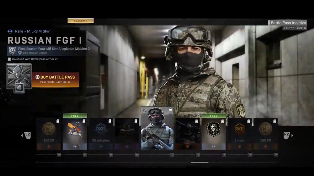 Temporada 4 Call of Duty: El pase de batalla al completo