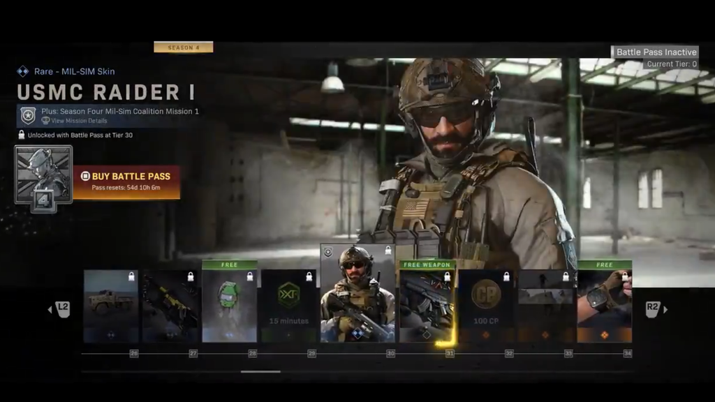Temporada 4 Call of Duty: El pase de batalla al completo