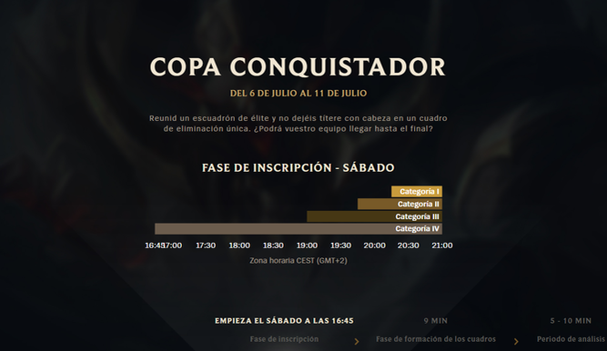 Horarios de la Copa Conquistador