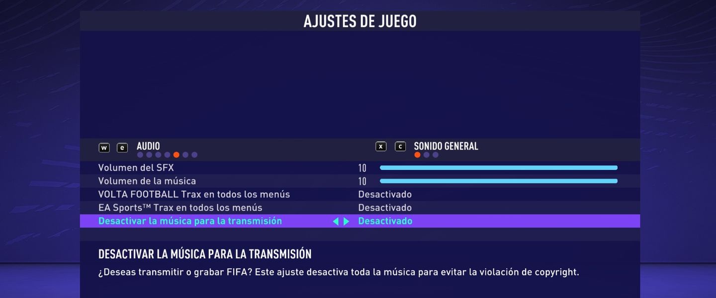FIFA 21 permite mutear la música para no infringir el copyright en Twitch