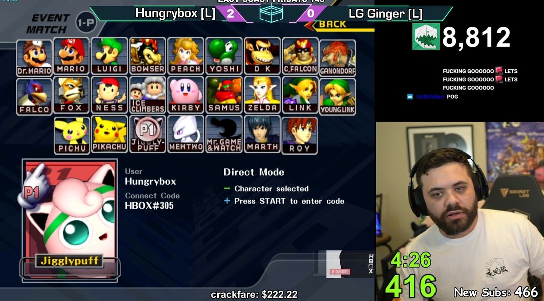 Hungrybox en stream desmayándose