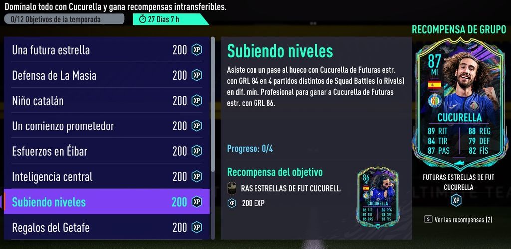 Cucurella Future Stars: Subiendo niveles