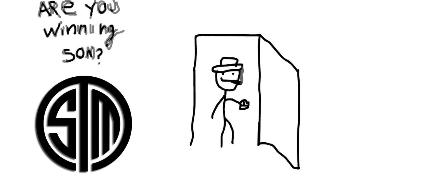 El meme en cuestión y el escudo de TSM