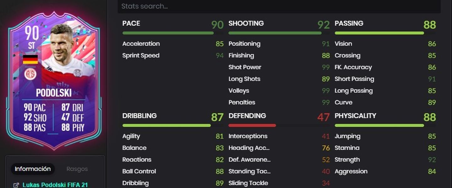 Lukas Podolski en FUT Birthday en FIFA 21
