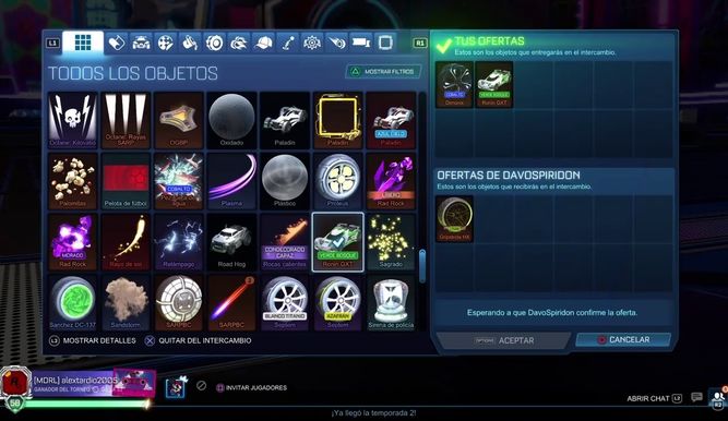 Tradeos en Rocket League