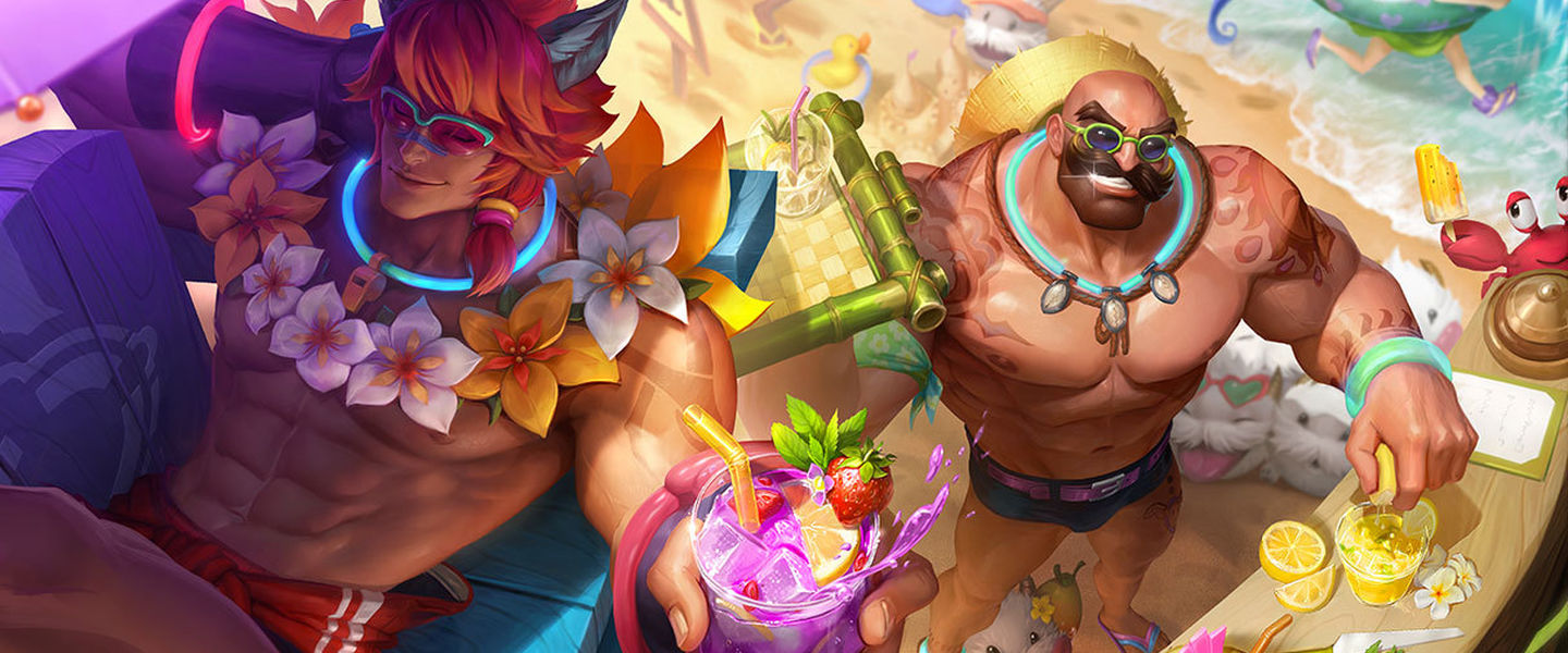 Sett y Braum Fiesta en la piscina