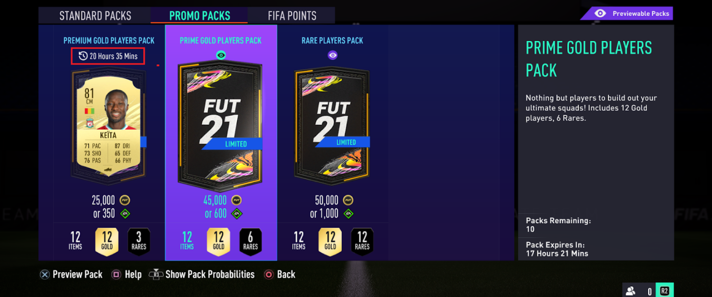 Previsualiza el contenido de los sobres de FIFA 21