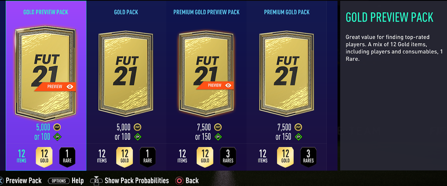 FIFA 21 tendrá ahora los dos tipos de sobres