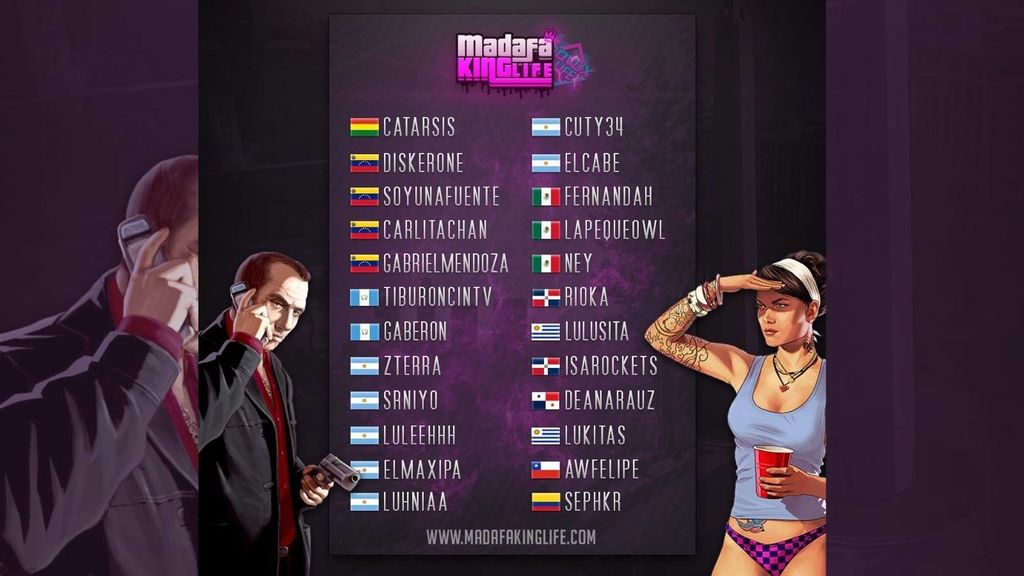 Catarsis, Diskerone, SoyUnaFuente, CarlitaChan, GabrielMendoza, Tiburoncintv, Gaberon, ZTerra, Srniyo, Luleehhh, Elmaxipa, Luhniaa, Cuty34, ElCabe, Fernandah, Lapequeowl, Ney, Rioka, Lulusita, Isarockets, DeanaRauz, Lukitas, Awfelipe y Sephkr.