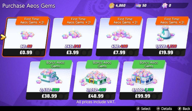 Precios de los objetos