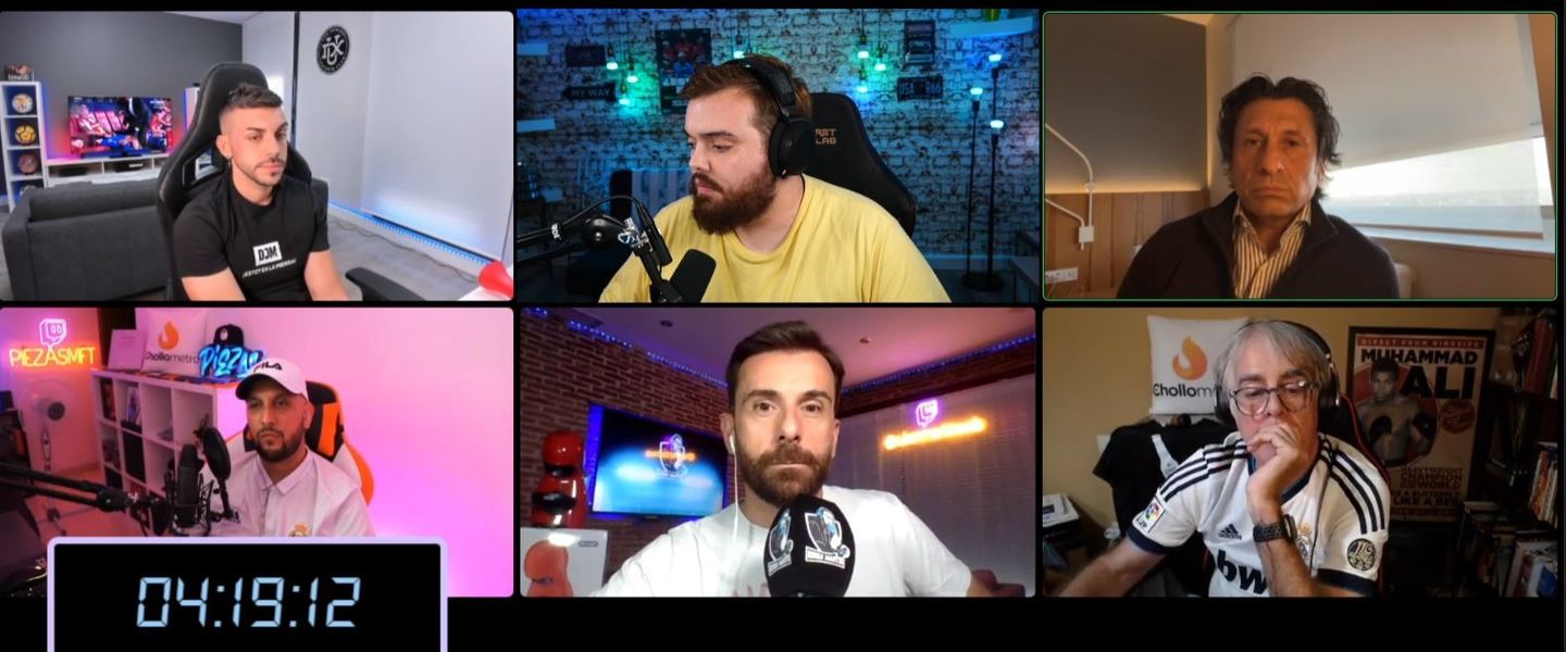 Ibai junto a periodistas deportivos en su stream