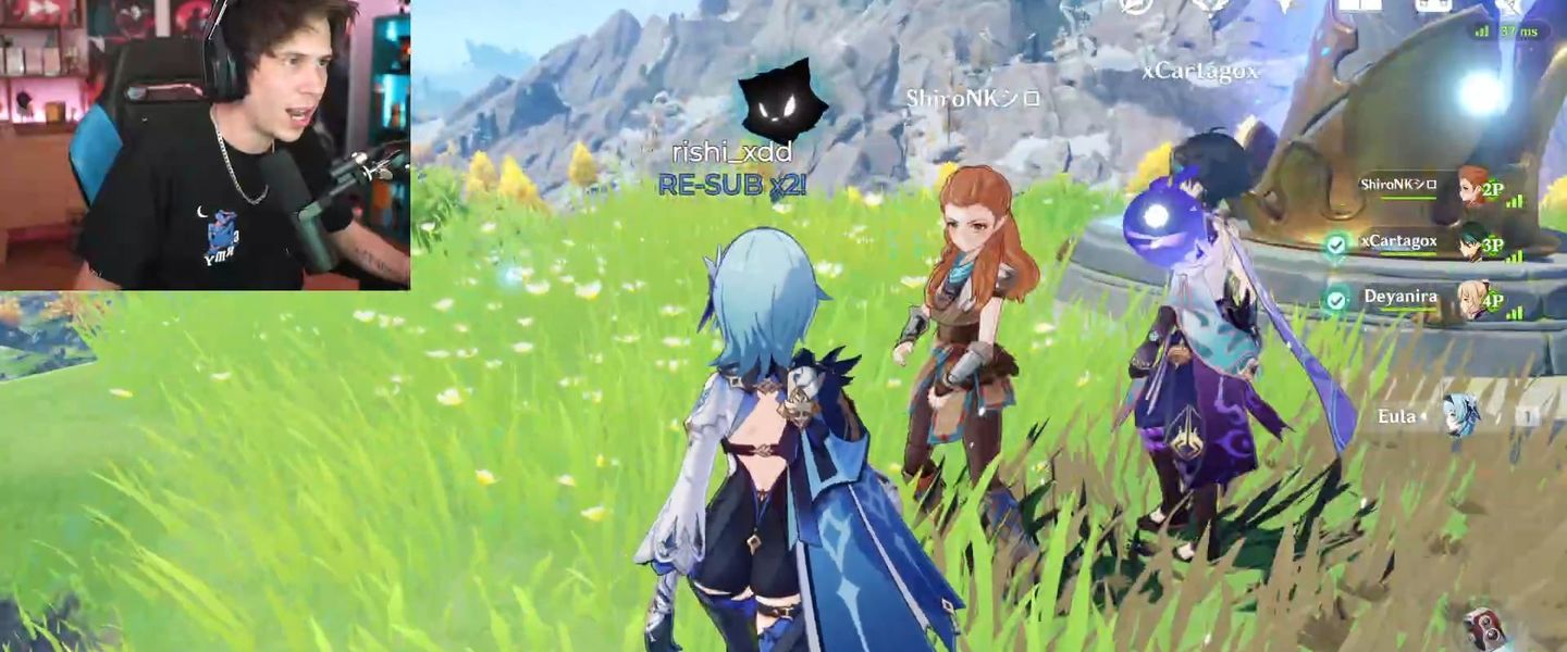 ElRubius jugando a Genshin Impact