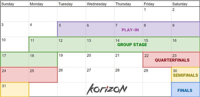 Calendario resumido por @AshleyKang